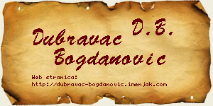 Dubravac Bogdanović vizit kartica